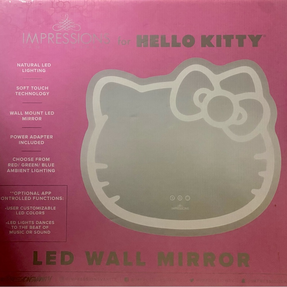 Impressions Hello Kitty LED Wall Mirror - Pink and White